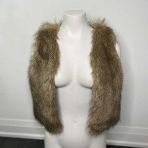 Brown faux fur vest